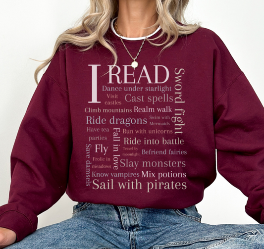 Read fantasy bookish Crewneck Sweatshirt